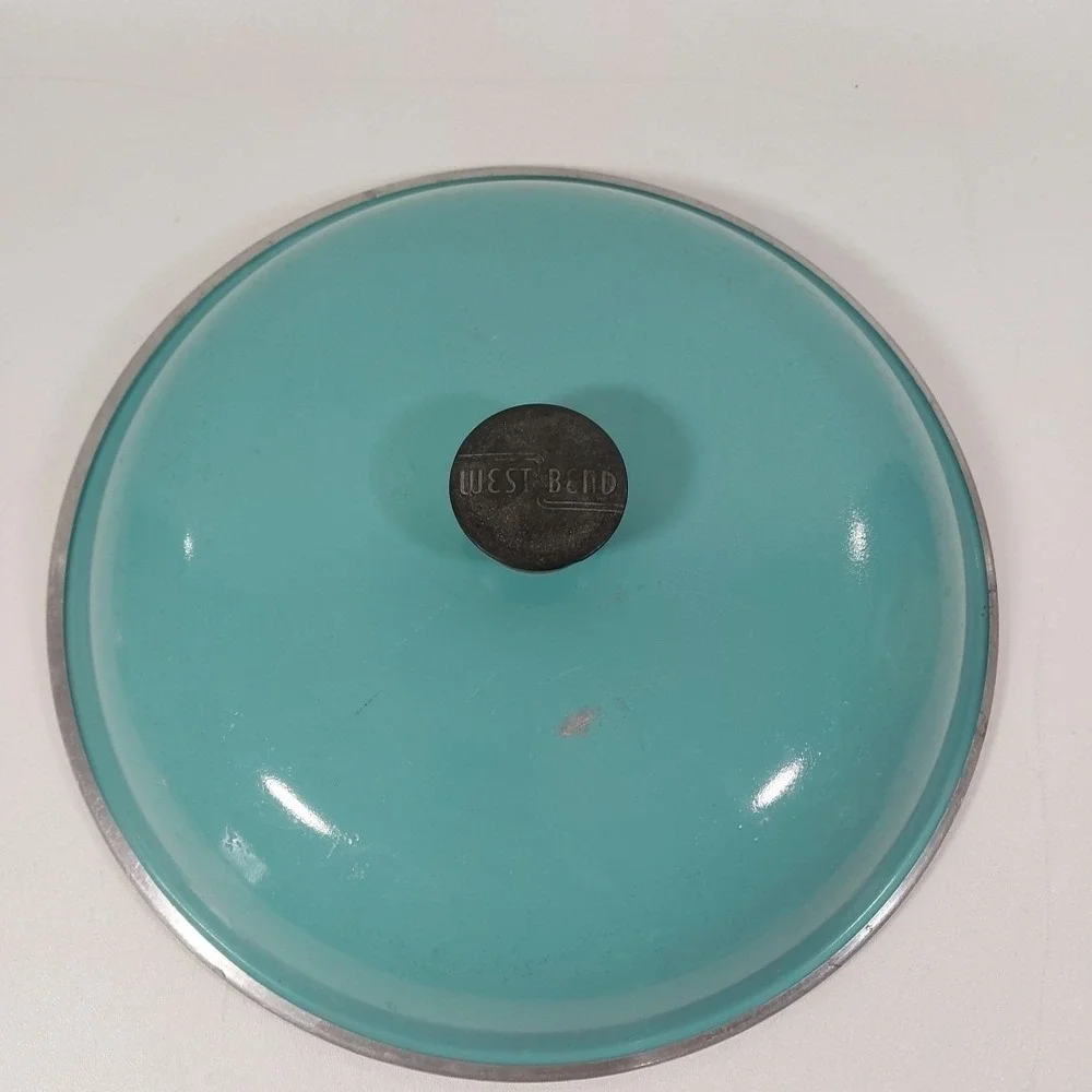 Vtg‎ Club West Bend Aluminum Turquoise Teal Pot Lid Only 11